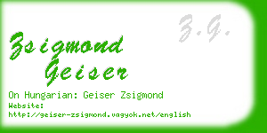 zsigmond geiser business card